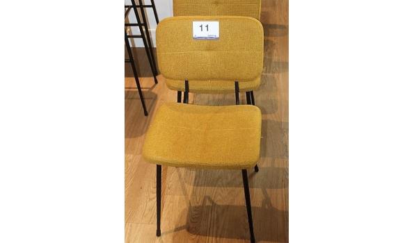 5 design stoelen vv gele stof